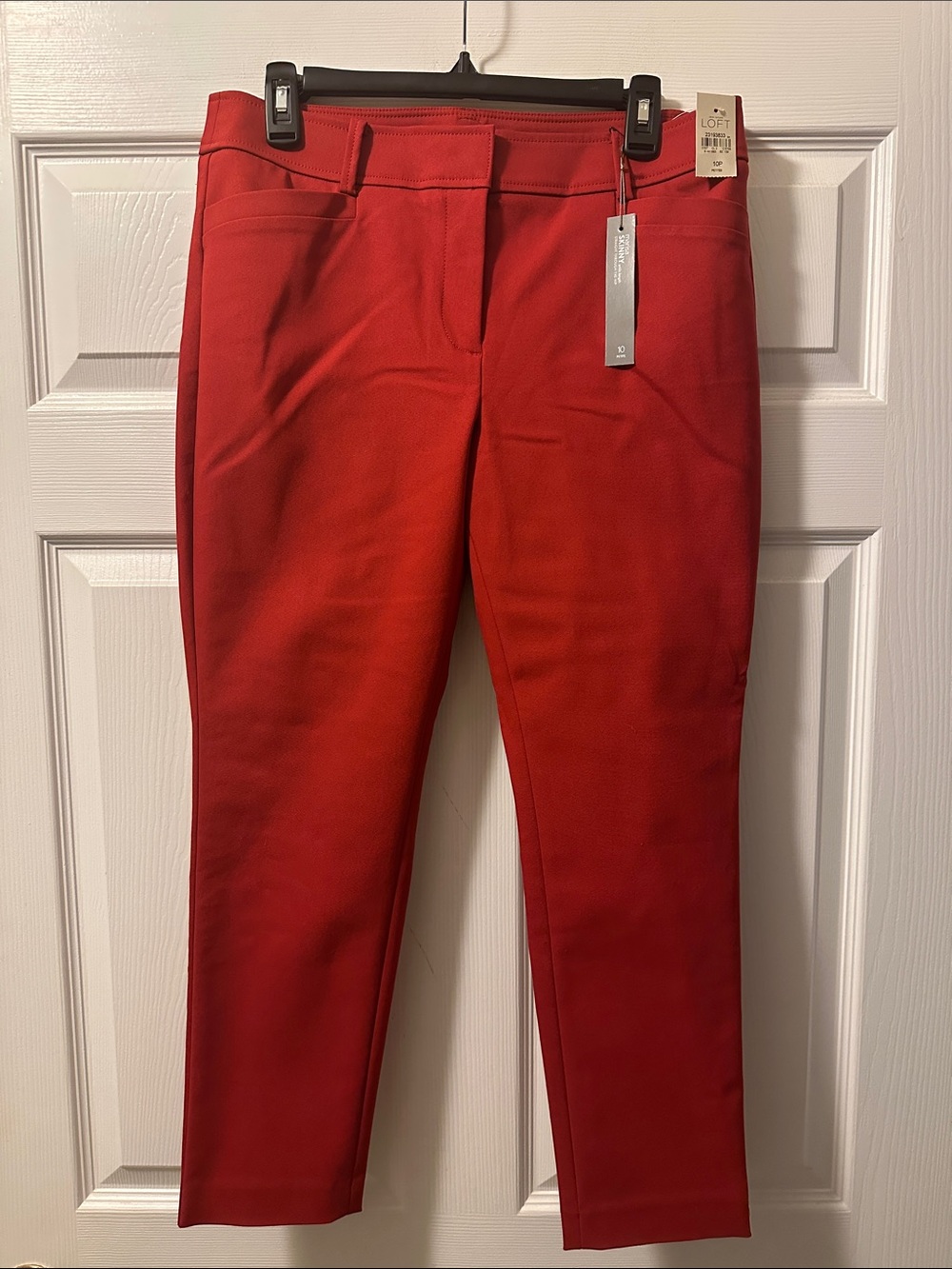 NWT Women’s LOFT Marisa Skinny Red Ankle-Length Pants - Size 10P